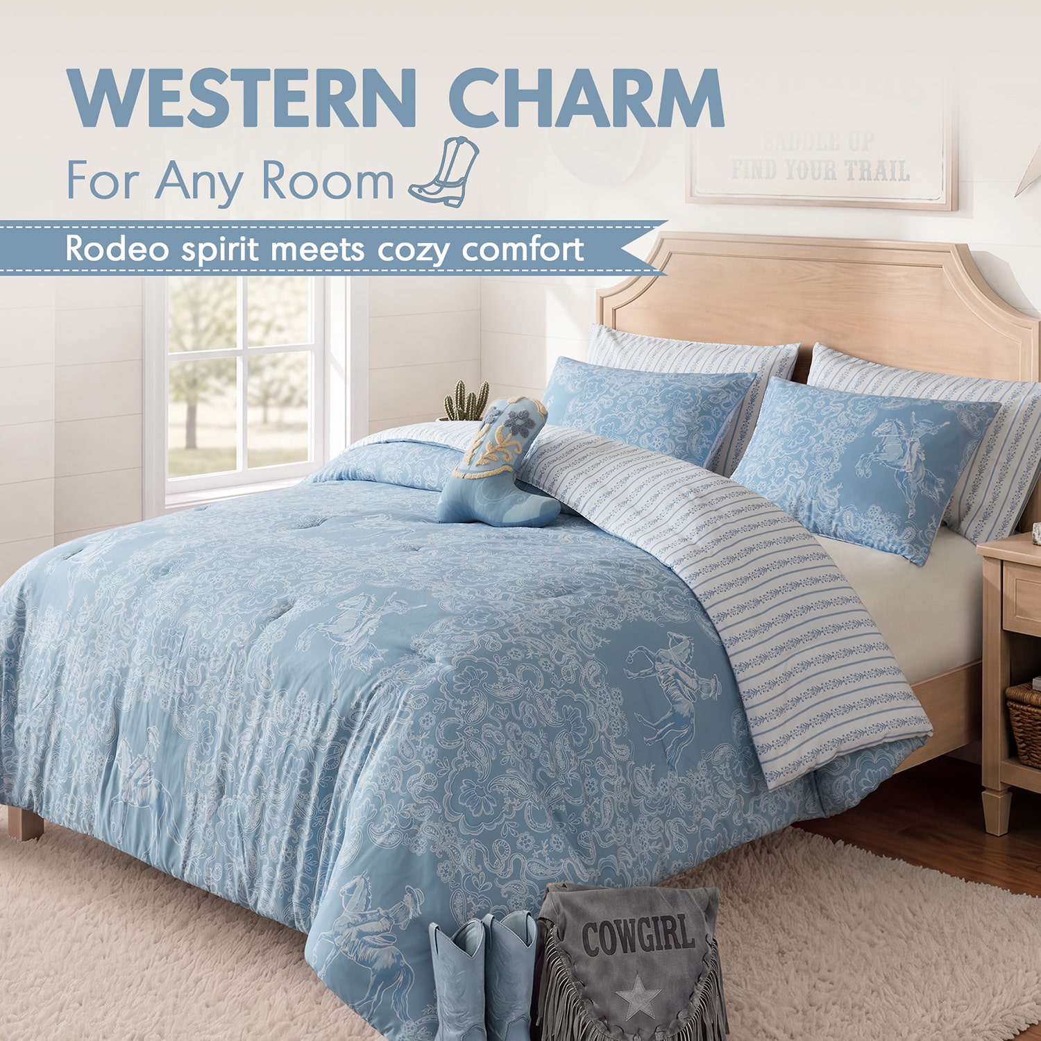 Intelligent Design Ranch Western Print Reversible Comforter Set