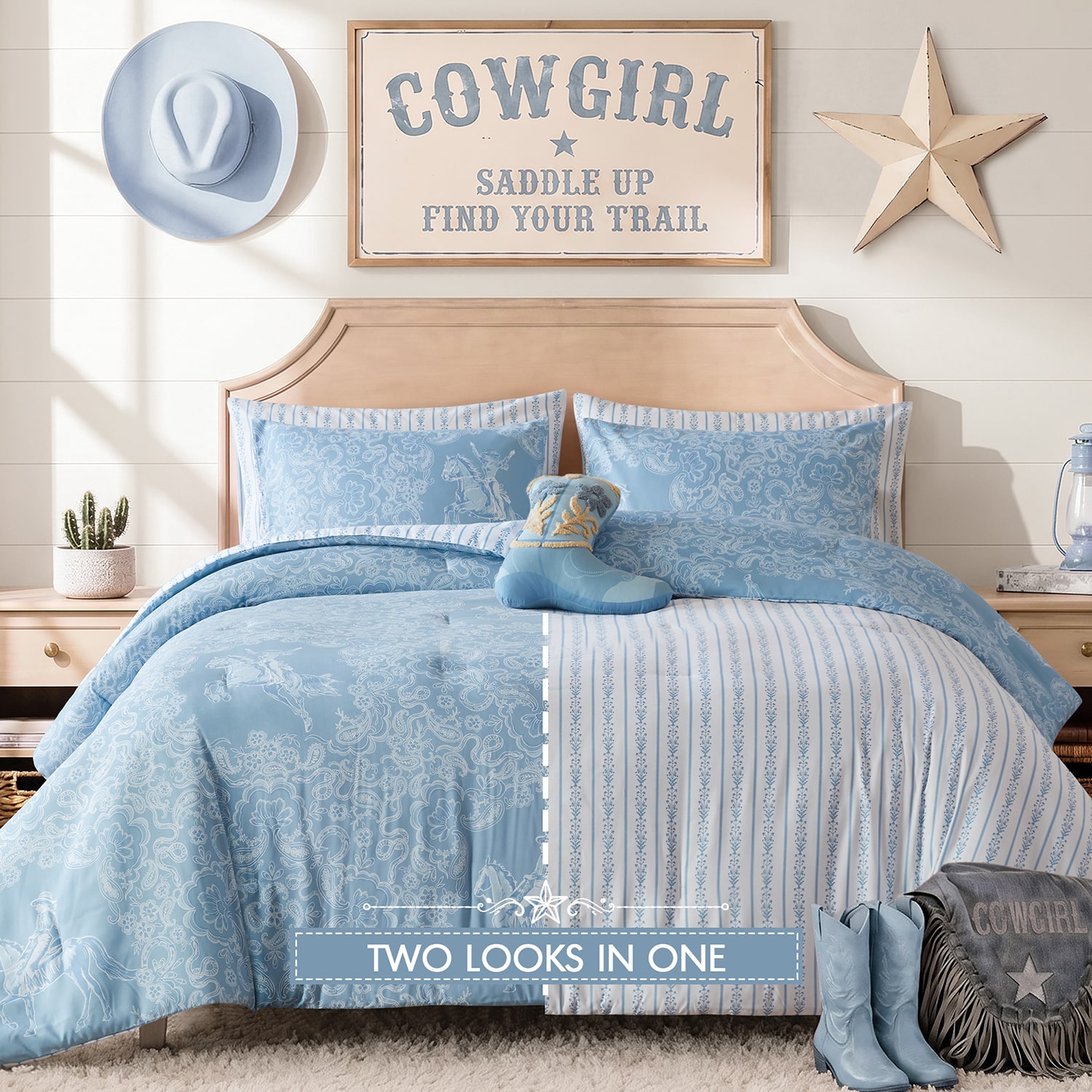 Intelligent Design Ranch Western Print Reversible Comforter Set