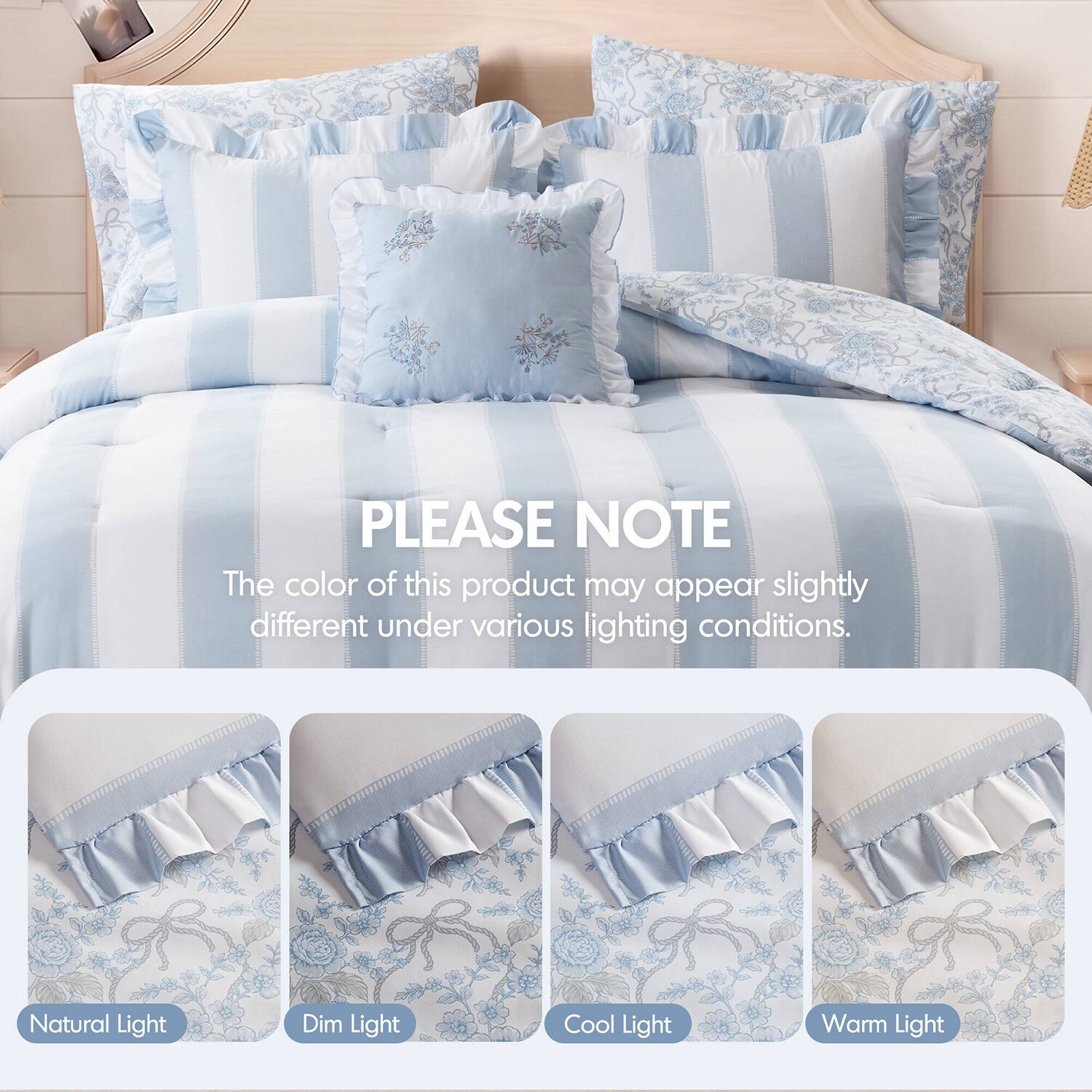 Intelligent Design Verbena Stripe Floral Reversible Comforter Set