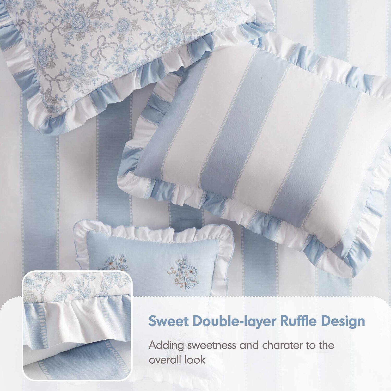 Intelligent Design Verbena Stripe Floral Reversible Comforter Set