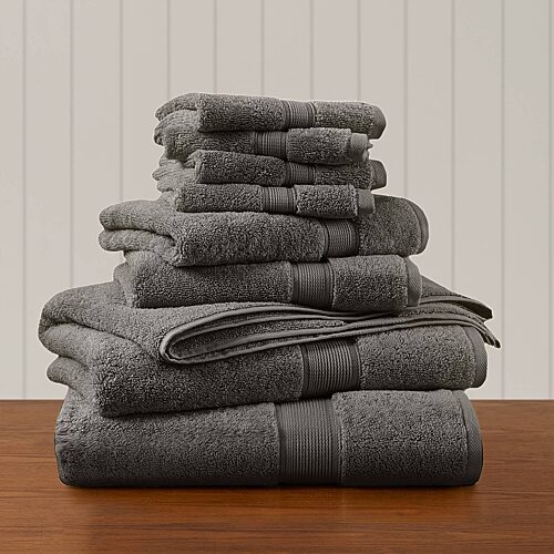 Madison Park Signature Luxury Zero Twist Cotton 8-Pc. Bath Towel Set - Charcoal