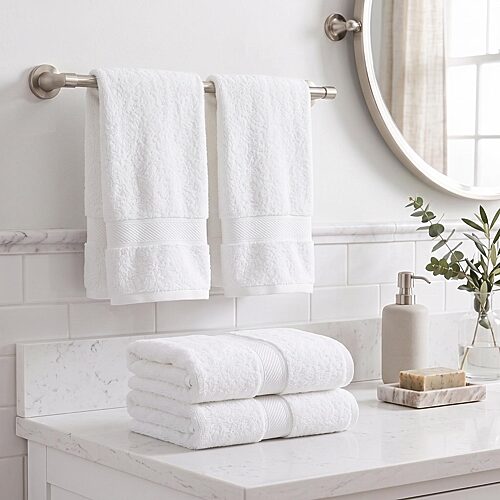 SUPERIOR Madeline Collection | Plush Egyptian Cotton 4-pc. Solid Hand Towel, One Size, White