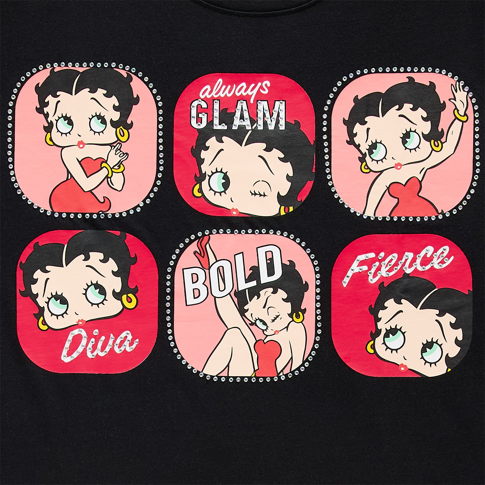 Boyfriend Tee Womens Juniors Crew Neck Short Sleeve Regular Fit Betty Boop Graphic T-Shirt
