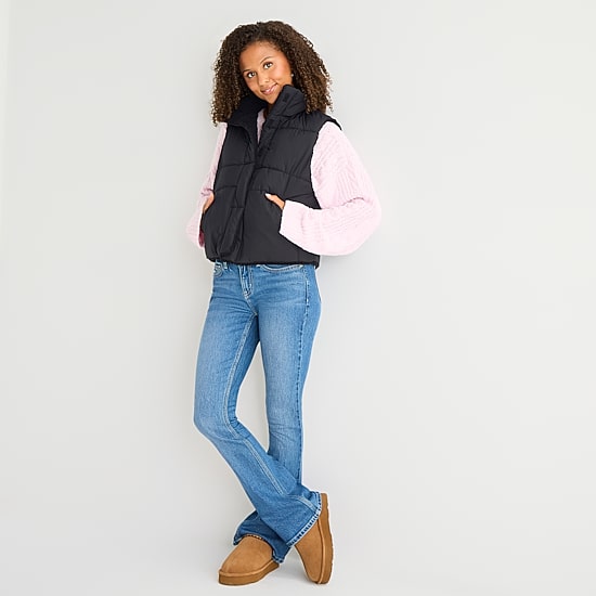 Arizona Womens Juniors Adaptive Easy-on + Easy-off Heavyweight Puffer Vest