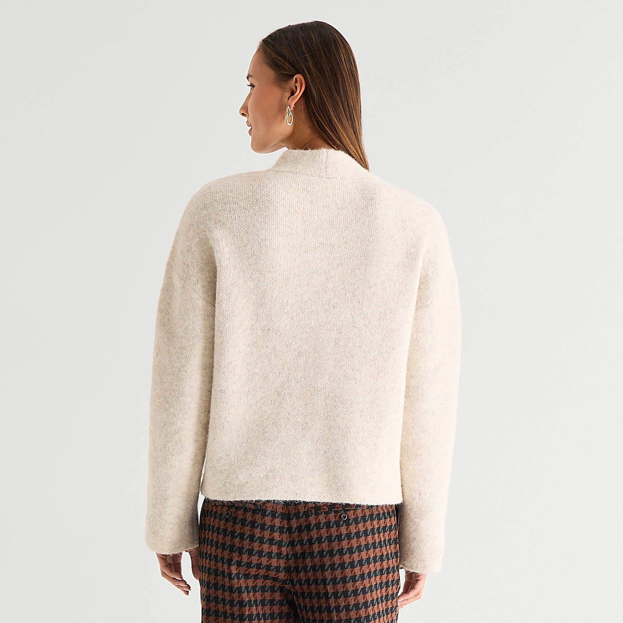 Worthington Womens Mock Neck Long Sleeve Pullover Sweater