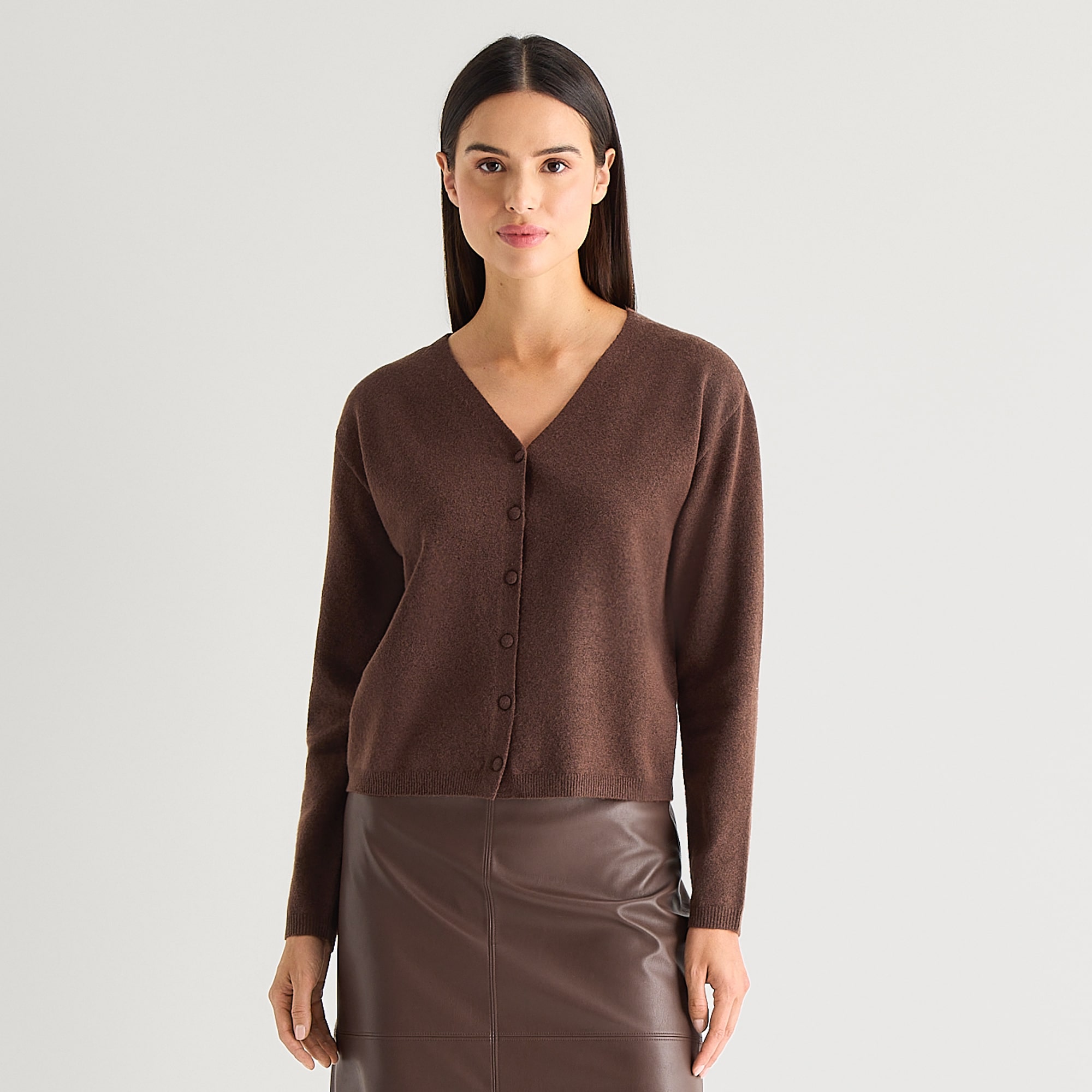 Worthington Womens V Neck Long Sleeve Button Cardigan