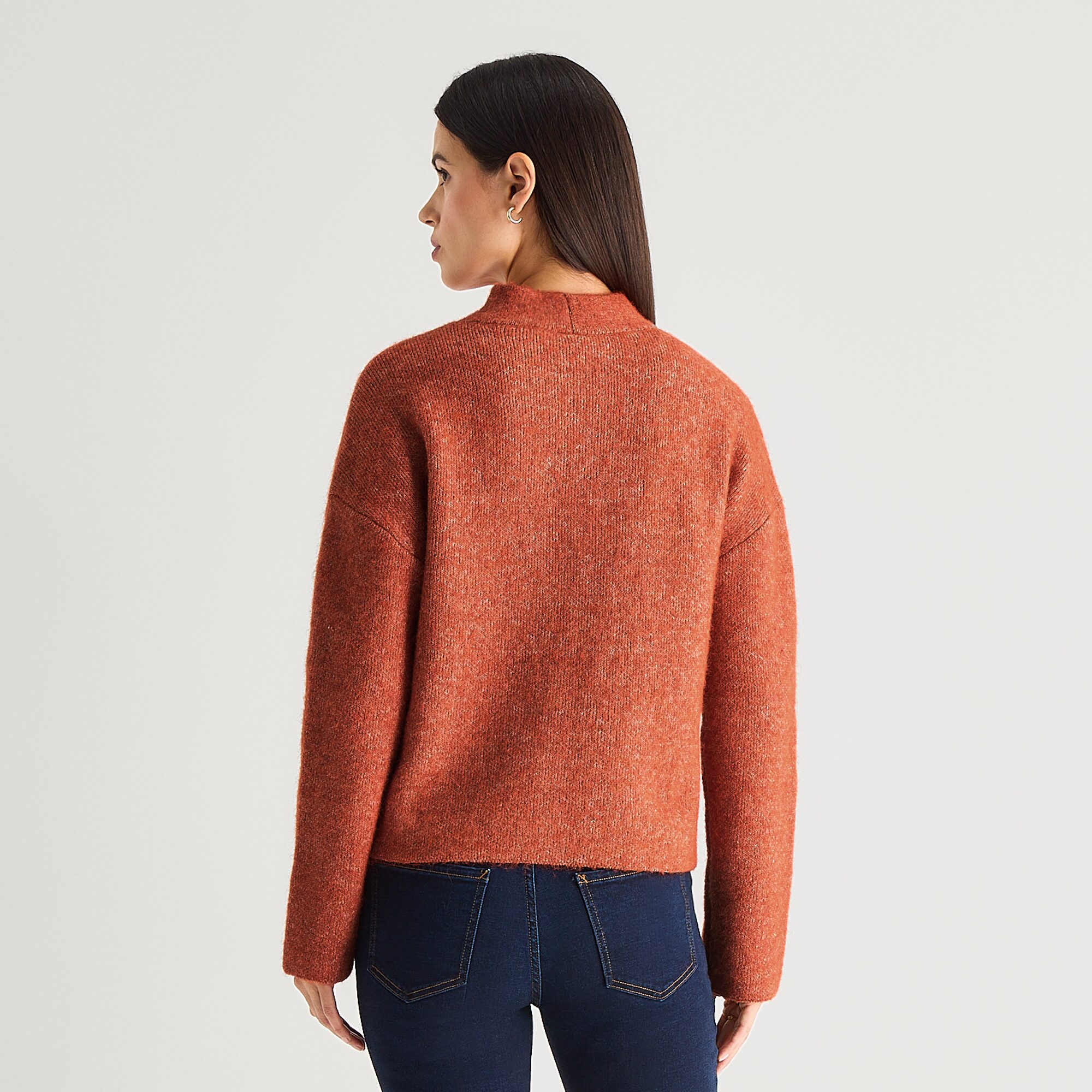Worthington Womens Mock Neck Long Sleeve Pullover Sweater