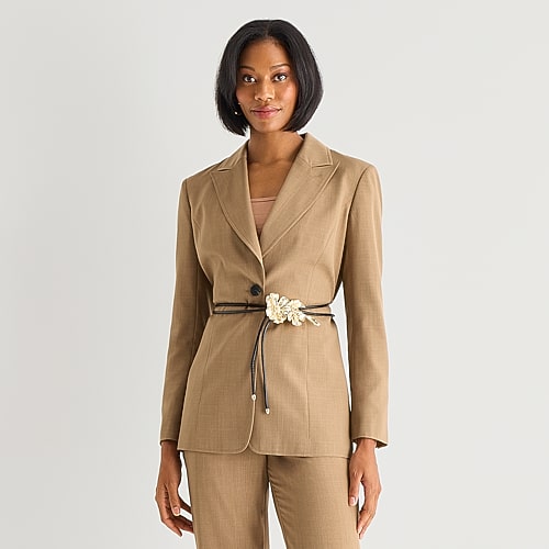 Worthington Womens Regular Fit Blazer In Brown