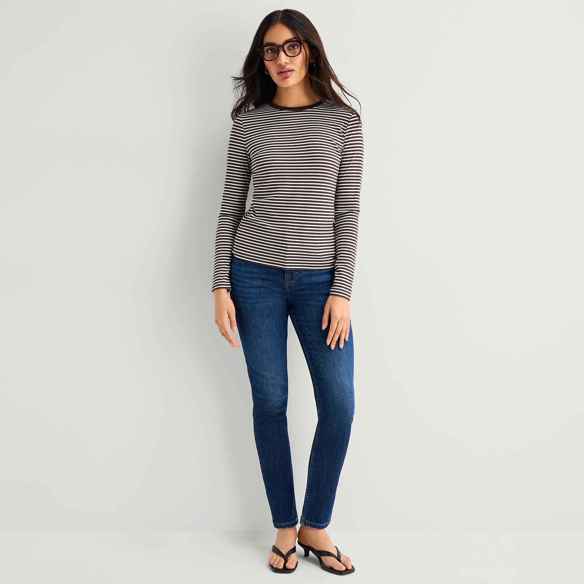 A.N.A Womens Crew Neck Long Sleeve T-Shirt