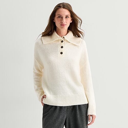 Stylus Womens Long Sleeve Pullover Sweater In White