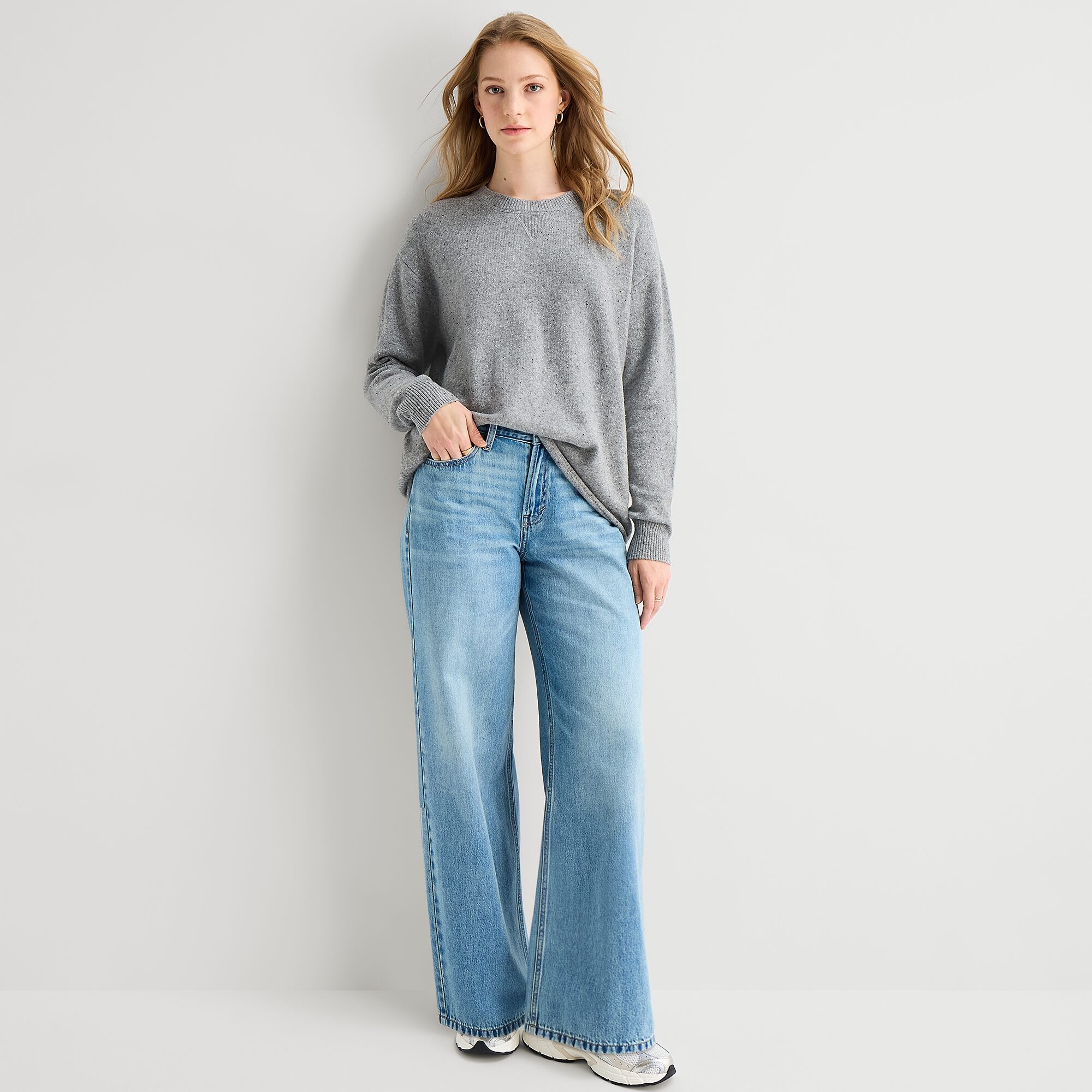 A.N.A Womens Crew Neck Long Sleeve Pullover Sweater