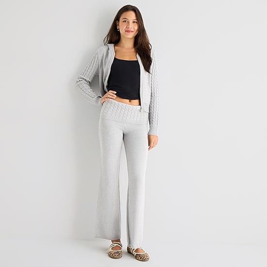 Forever 21 Womens Juniors Straight Mid Rise Pull-On Pant