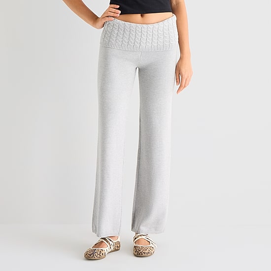 Forever 21 Womens Juniors Straight Mid Rise Pull-On Pant