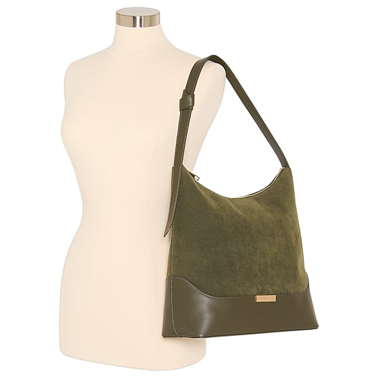 Nicole Miller Mixed Material Hobo Bag