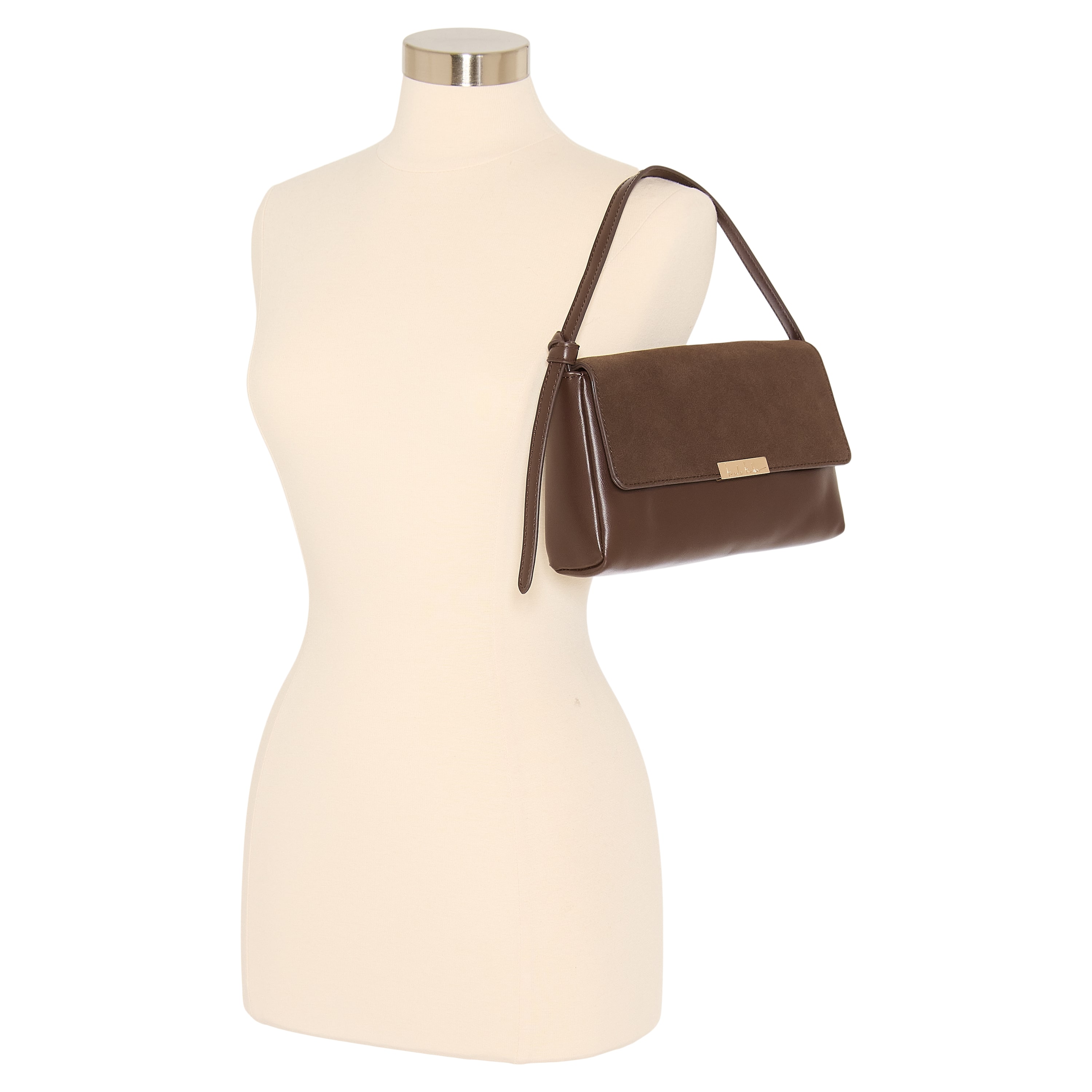 Nicole Miller Mixed Material Shoulder Bag