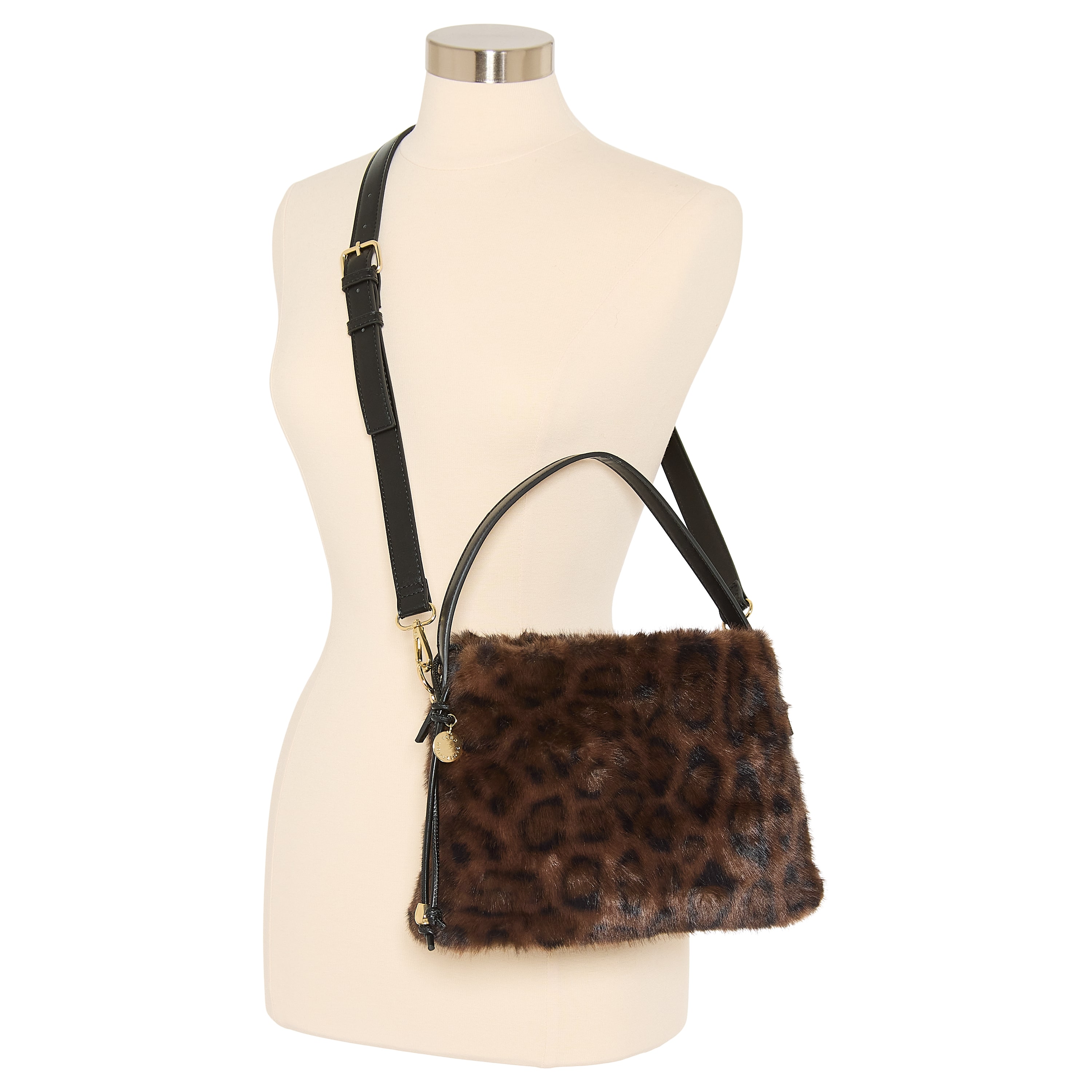 BCBGeneration Leopard Faux Fur Satchel