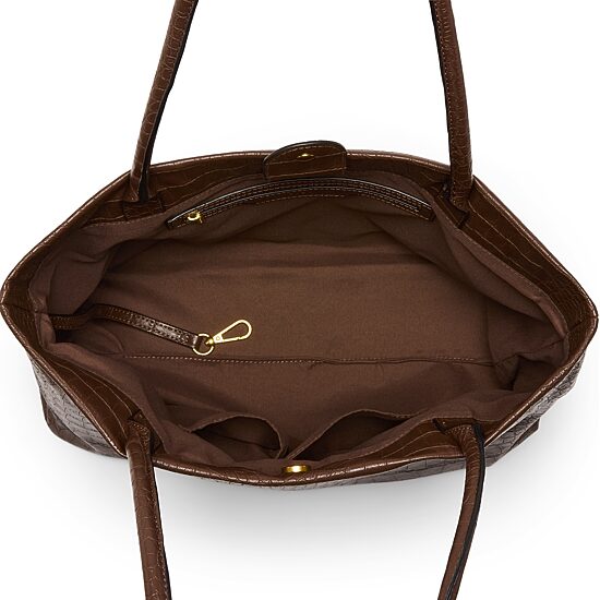 BCBGeneration Chocolate Croc Tote Bag