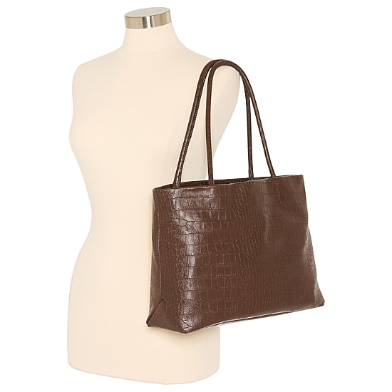 BCBGeneration Chocolate Croc Tote Bag
