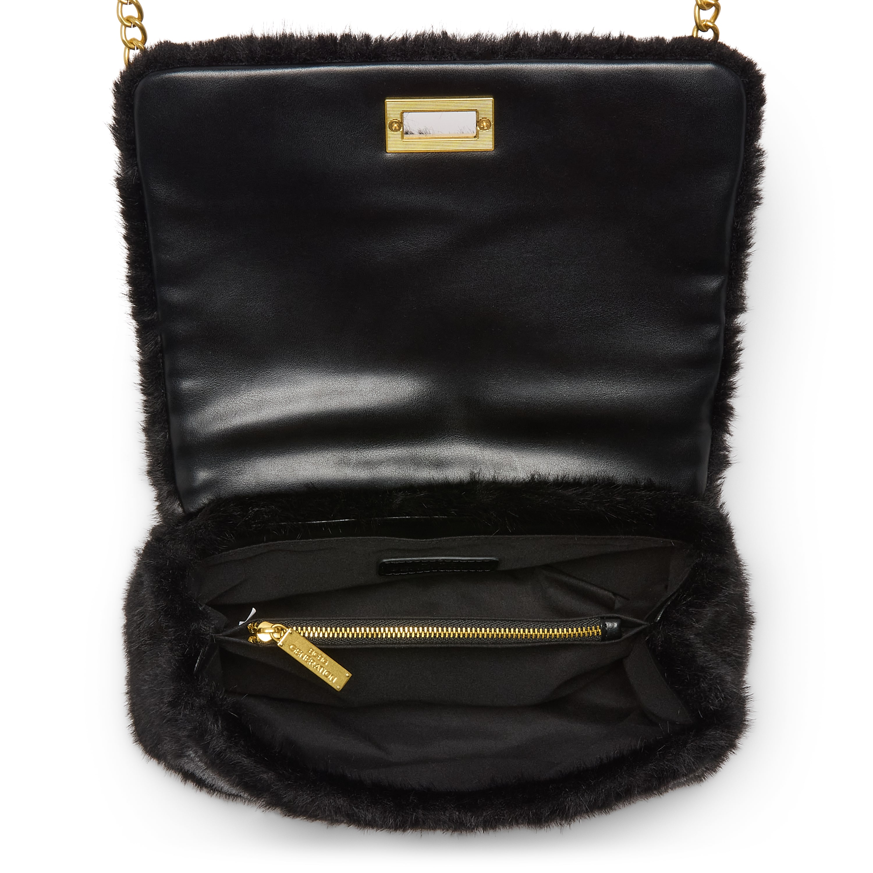BCBGeneration Chain Faux Fur Shoulder Bag