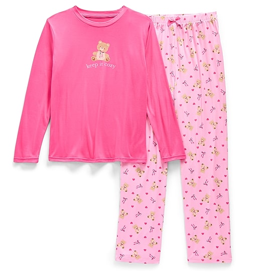 Jaclyn Na Big Kid Girls Crew Neck Long Sleeve 2-pc. Pajama Set
