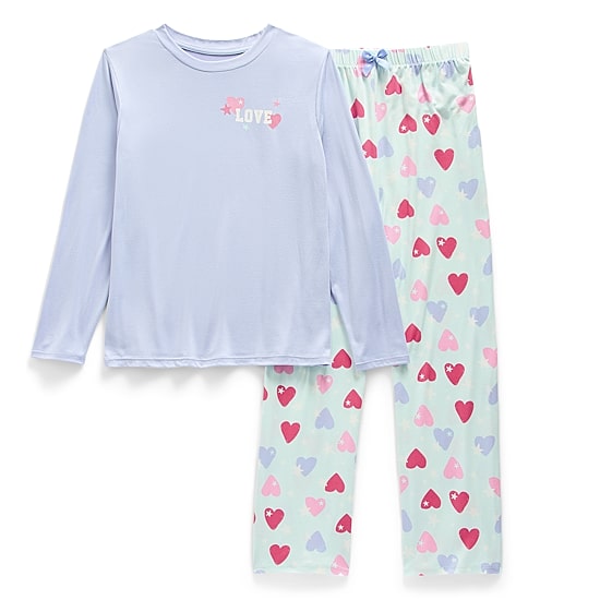Jaclyn Na Big Kid Girls Crew Neck Long Sleeve 2-pc. Pajama Set