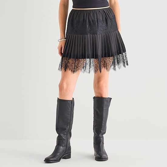 Grayson Threads, The Label Womens Mid Rise Mini Flared Skirt