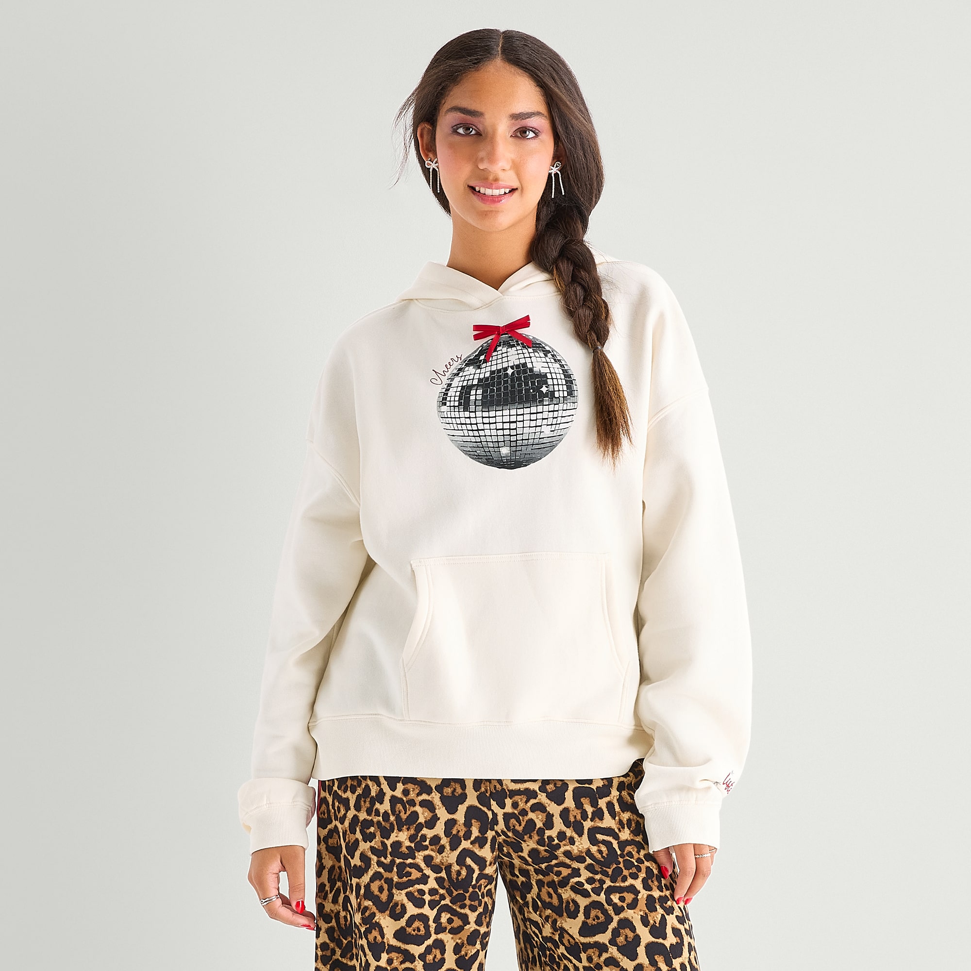 Jingle Ball Womens Long Sleeve Fleece Hoodie