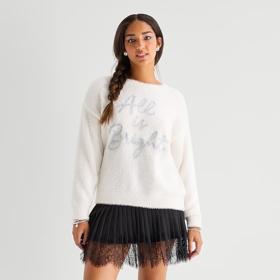 Grayson Threads, The Label Womens Crew Neck Long Sleeve Pullover Sweater