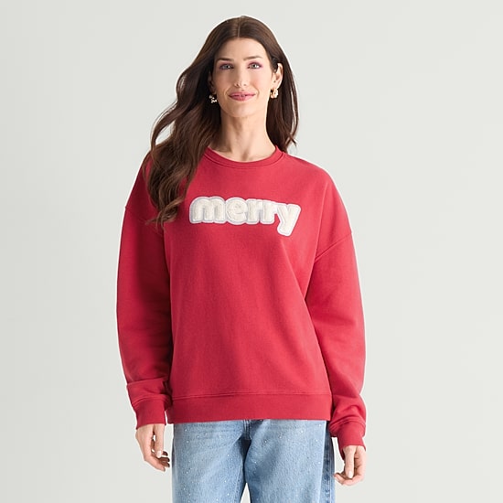Jingle Ball Womens Crew Neck Long Sleeve Sweatshirt