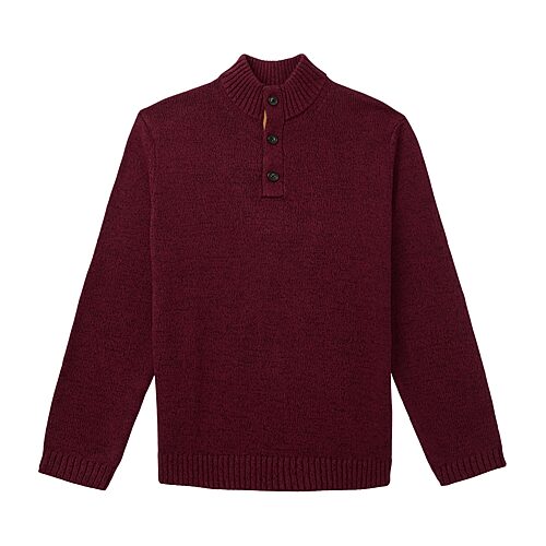 Izod 5gg Button Mock Neck Mens Mock Neck Long Sleeve Pullover Sweater In Red