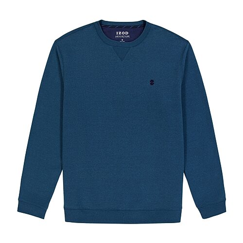 Izod Advantage Performance Mens Crew Neck Long Sleeve Sweatshirt In Blue