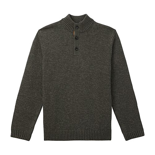 Izod 5gg Button Mock Neck Mens Mock Neck Long Sleeve Pullover Sweater In Gray
