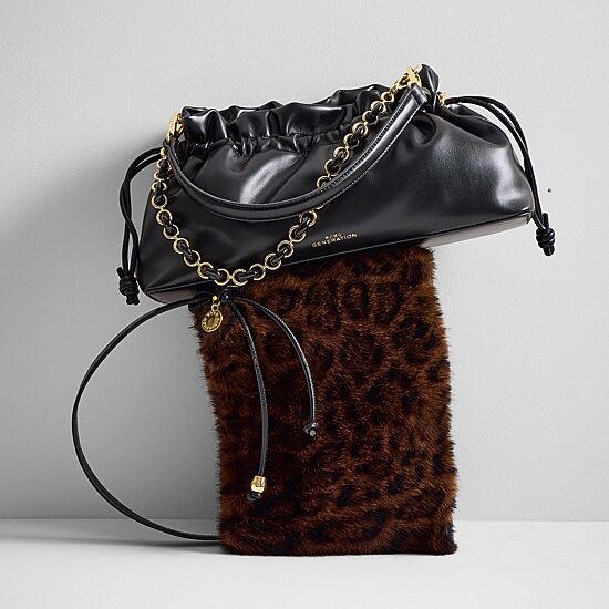 BCBGeneration Leopard Faux Fur Satchel