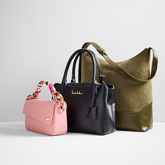 Nicole Miller Mixed Material Hobo Bag