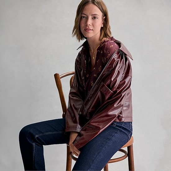 A.N.A Womens Faux Leather Lightweight Jacket