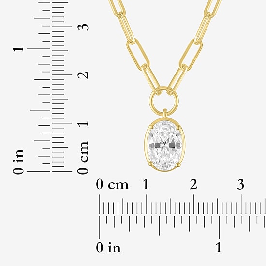 Diamond Addiction (G-H / Si2-I1) Womens 2 CT. T.W. Lab Grown White Diamond 10K Gold Oval 18 Inch Pendant Necklace