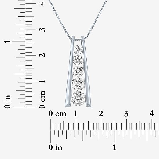 (G-H, Si2-I1) Womens 2 CT. T.W. Lab Grown White Diamond 10K Gold 18 Inch Pendant Necklace
