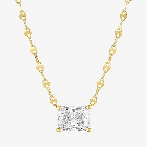 Diamond Addiction (G-H / Si2-I1) Womens 2 CT. T.W. Lab Grown White Diamond 10K Gold Rectangular 18 Inch Pendant Necklace, One Size, Yellow