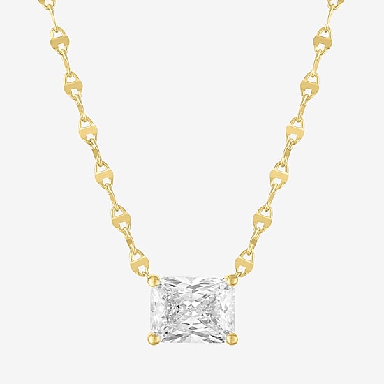 Diamond Addiction (G-H / Si2-I1) Womens 2 CT. T.W. Lab Grown White Diamond 10K Gold Rectangular 18 Inch Pendant Necklace