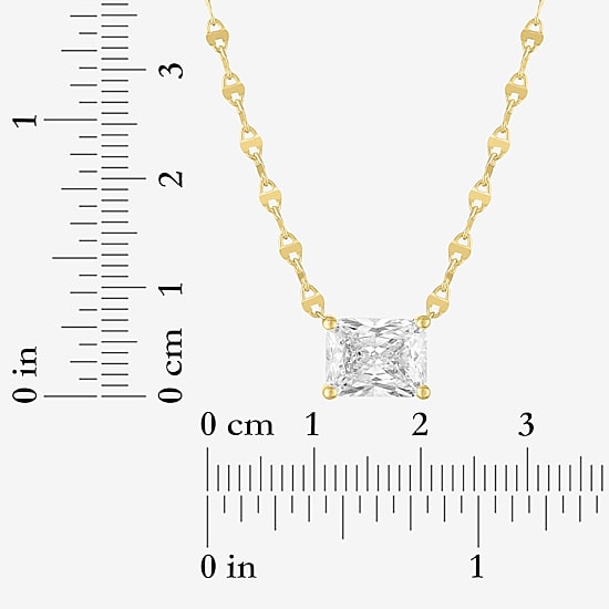Diamond Addiction (G-H / Si2-I1) Womens 2 CT. T.W. Lab Grown White Diamond 10K Gold Rectangular 18 Inch Pendant Necklace
