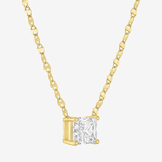 Diamond Addiction (G-H / Si2-I1) Womens 2 CT. T.W. Lab Grown White Diamond 10K Gold Rectangular 18 Inch Pendant Necklace