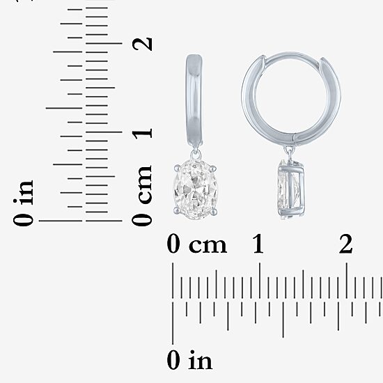 (E-F / Vs1-Vs2) Womens 2 CT. T.W. Lab Grown White Diamond 10K Gold 19.6mm Oval Hoop Earrings