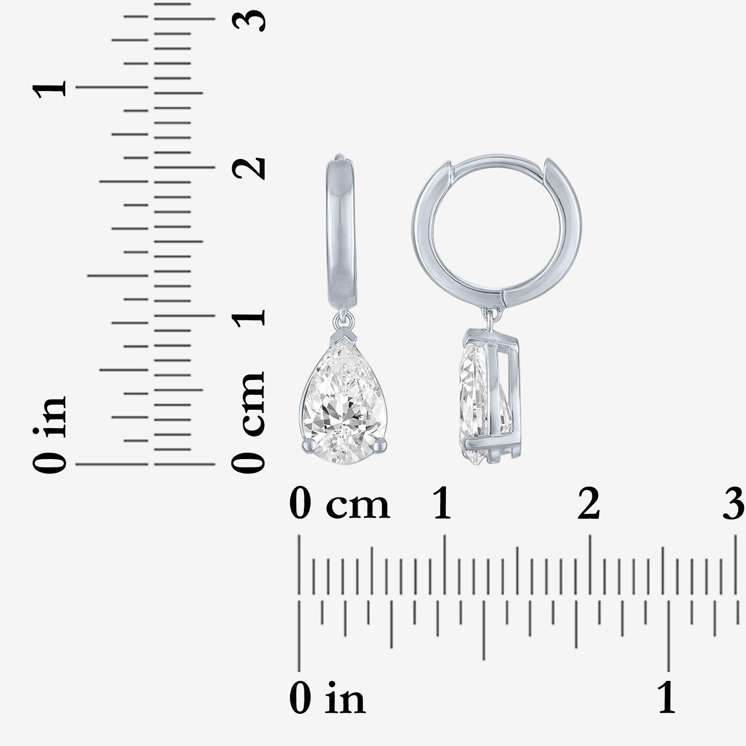 (E-F / Vs1-Vs2) Womens 2 CT. T.W. Lab Grown White Diamond 10K Gold 16.9mm Pear Hoop Earrings