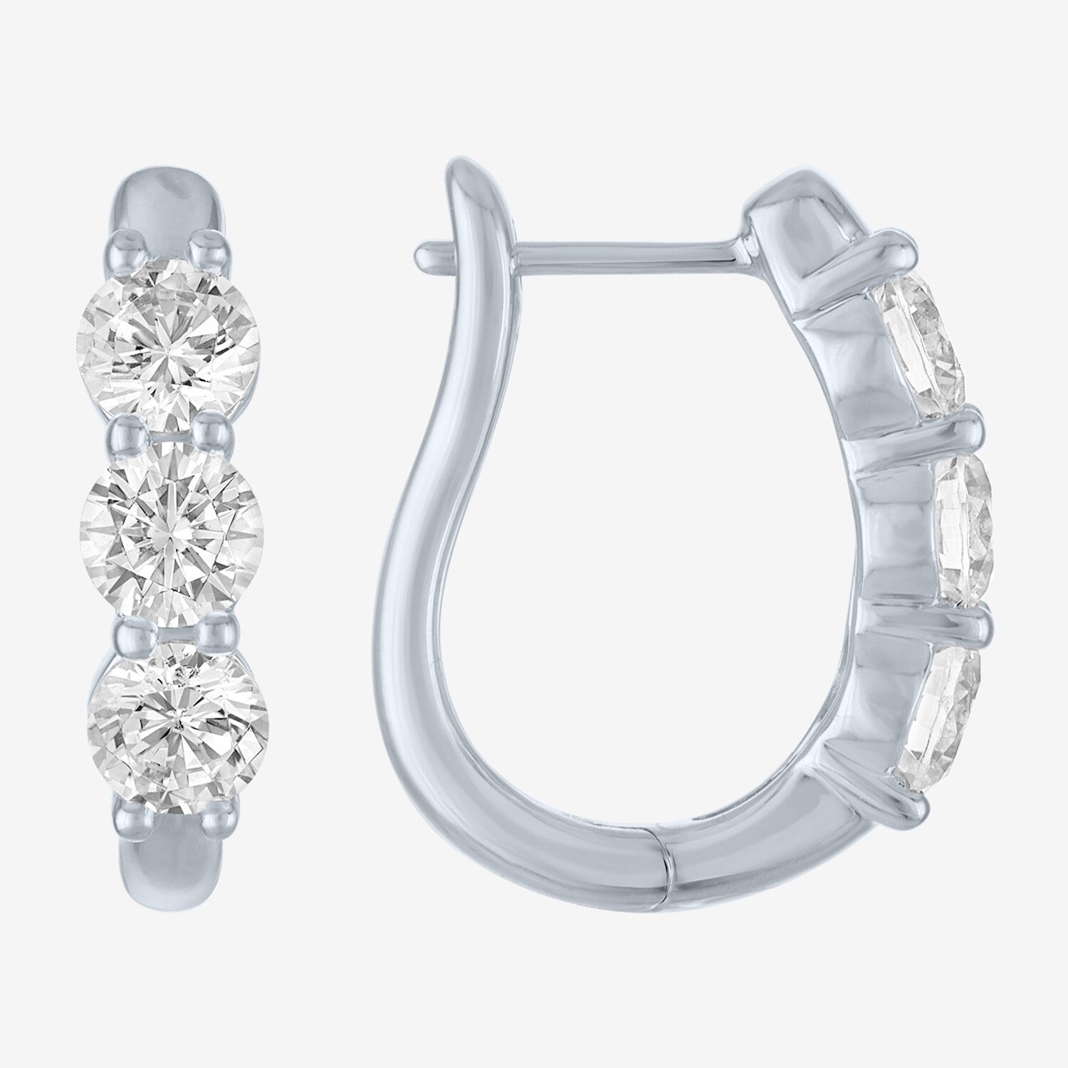 (G-H/Si2-I1) Womens 2 CT. T.W. Lab Grown White Diamond 10K Gold Hoop Earrings