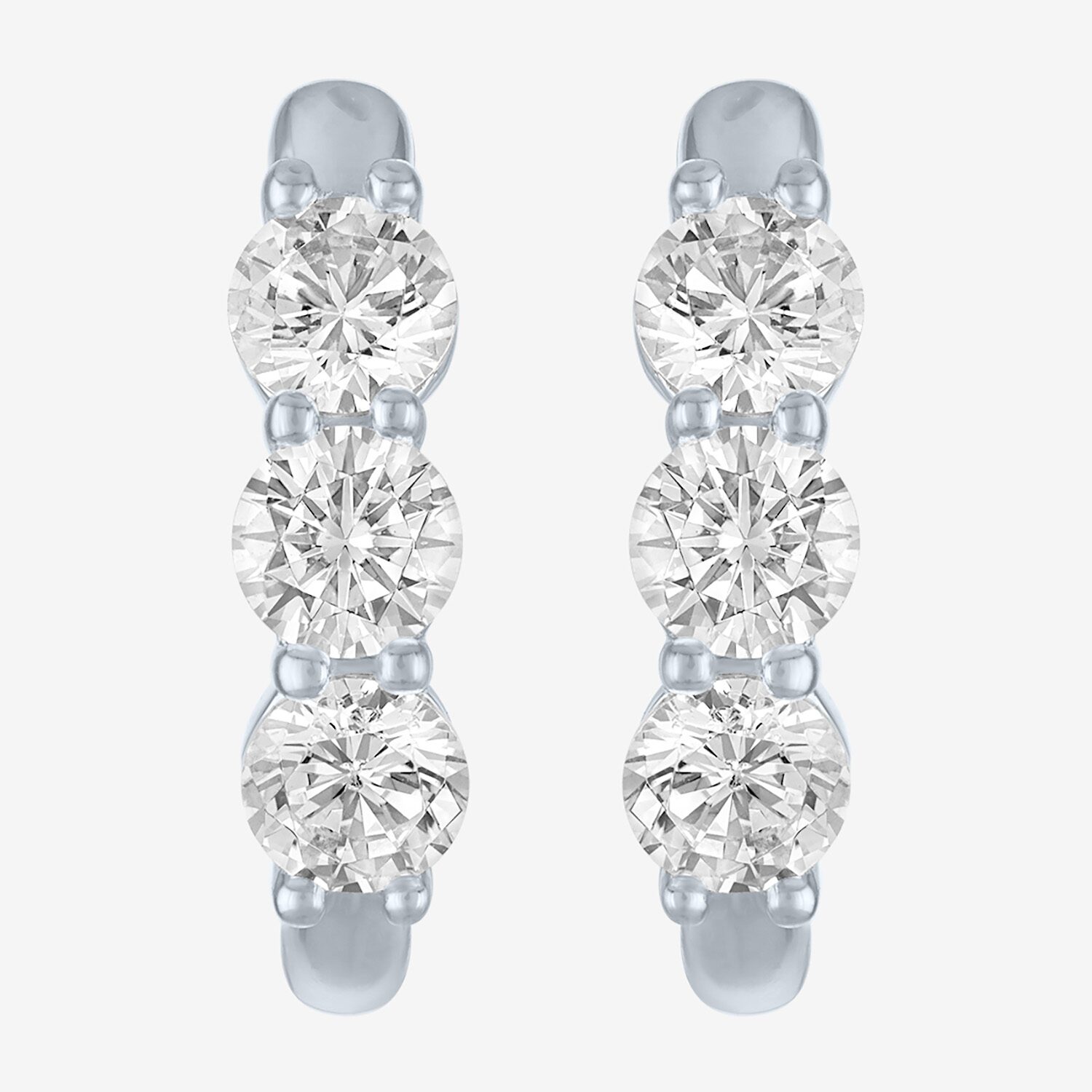 (G-H/Si2-I1) Womens 2 CT. T.W. Lab Grown White Diamond 10K Gold Hoop Earrings