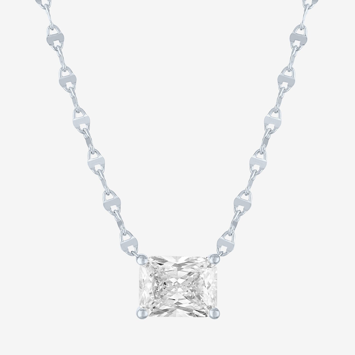 Diamond Addiction (G-H / Si2-I1) Womens CT. T.W. Lab Grown White 10K Gold Rectangular Inch Pendant Necklace