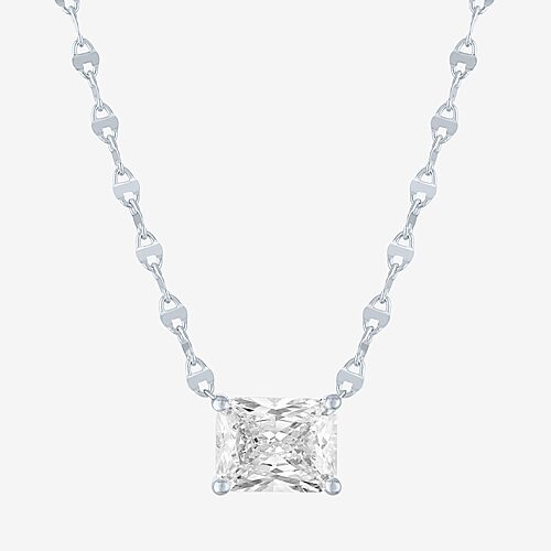Diamond Addiction (G-H / Si2-I1) Womens 2 CT. T.W. Lab Grown White Diamond 10K Gold Rectangular 18 Inch Pendant Necklace, One Size, White