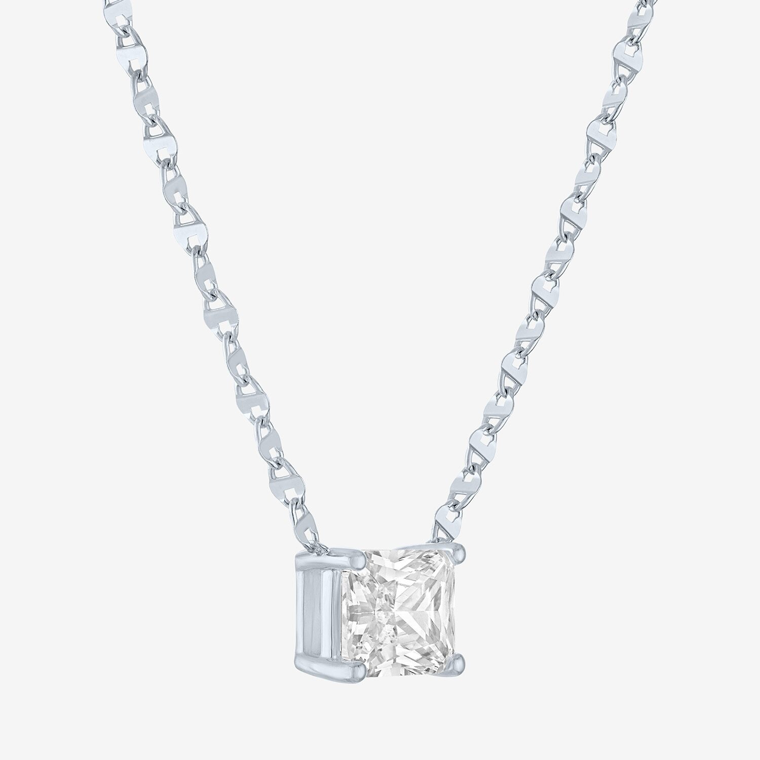Diamond Addiction (G-H / Si2-I1) Womens CT. T.W. Lab Grown White 10K Gold Rectangular Inch Pendant Necklace