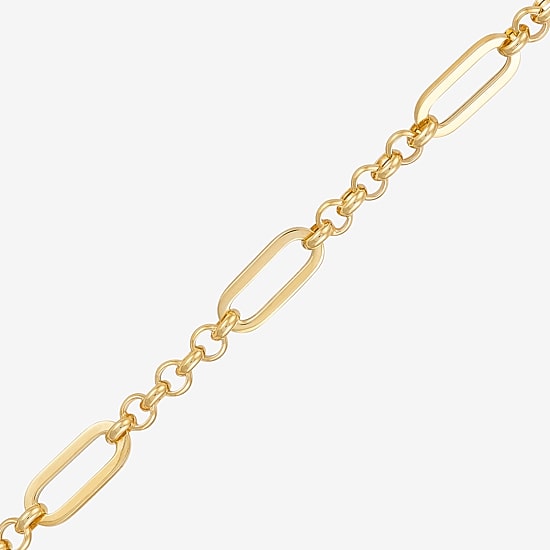 Bonded Brilliance Womens 14K Gold Bonded With Sterling Silver 18 Inch Link Chain Necklace