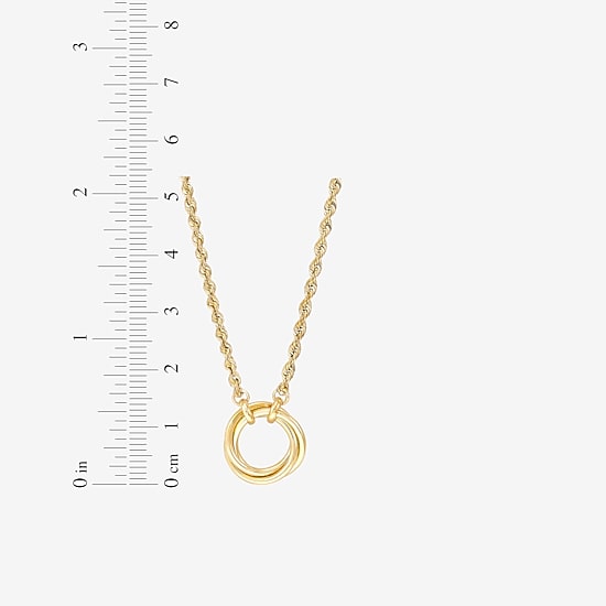 Womens 10K Gold Round 18 Inch Pendant Necklace